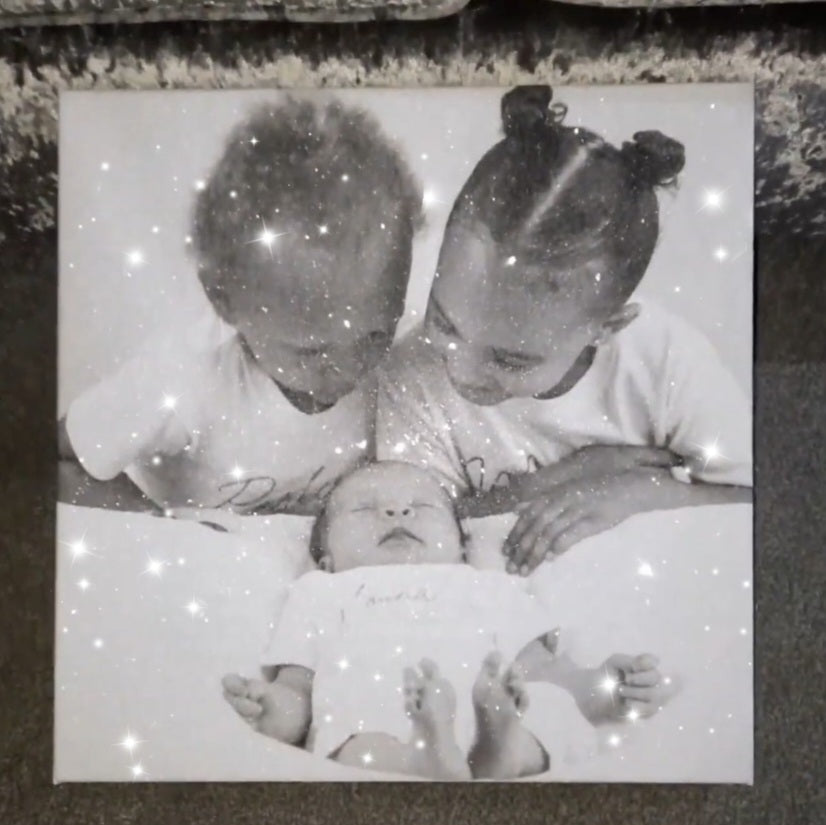 Diamond Dust Personalised "Your Photo To Canvas" Glitter Canvas Wall Art Gift Ideas