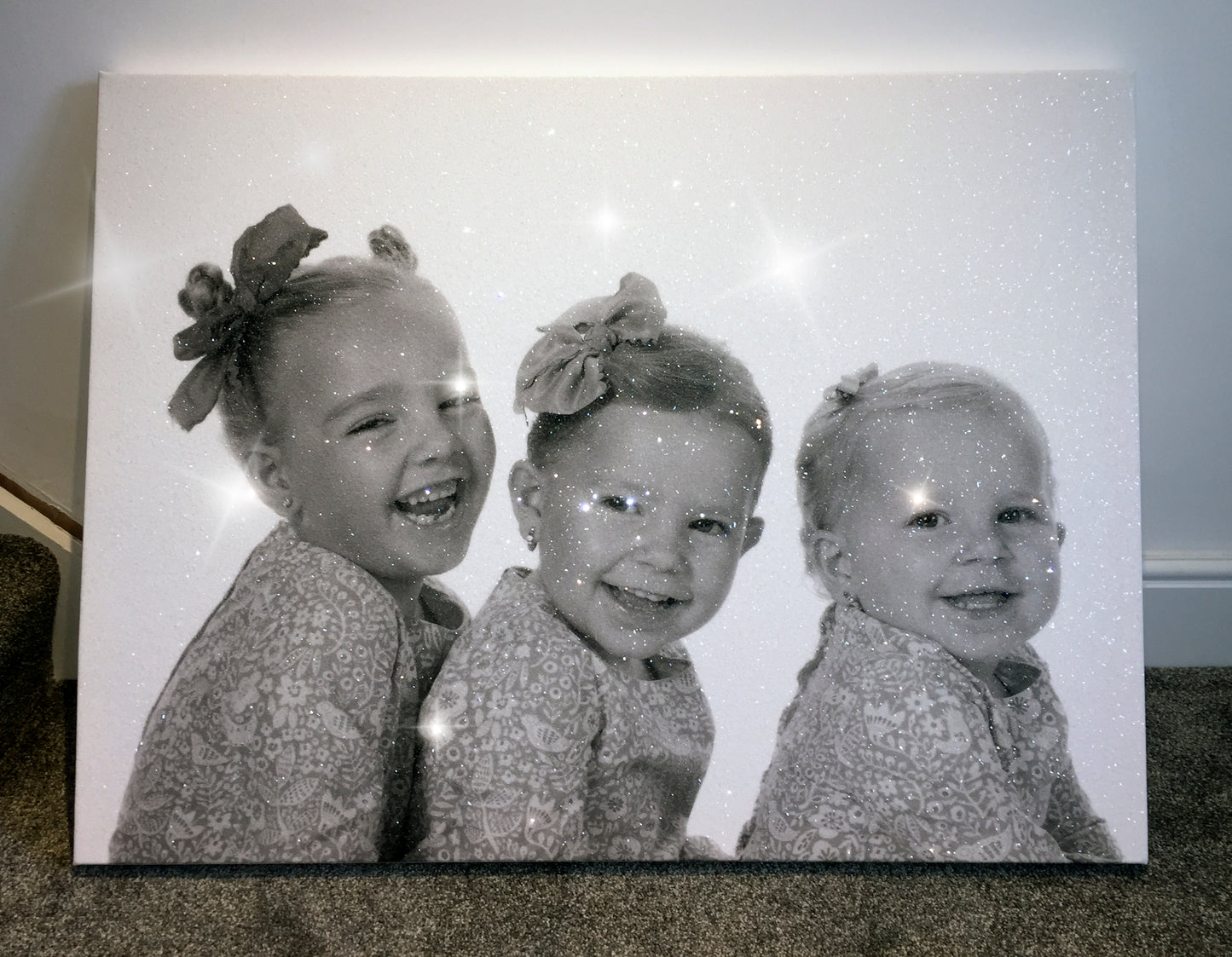 Diamond Dust Personalised "Your Photo To Canvas" Glitter Canvas Wall Art Gift Ideas